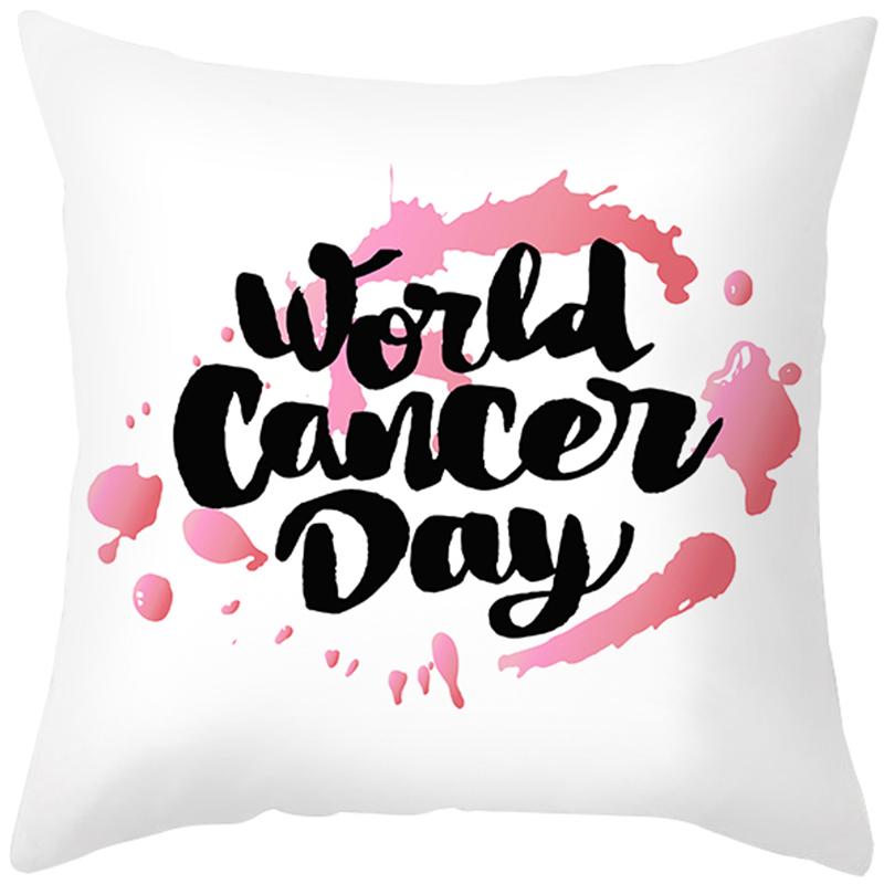 Peach Skin Pillow Cover Letter Ribbon Printing Sofa  Cushion  Household Goods