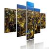 5 Pieces Modular Picture Bustling Cityscape Poster HD Printed Wall Art Modern Metropolis Skyscrapers Canvas Painting Home Decor
