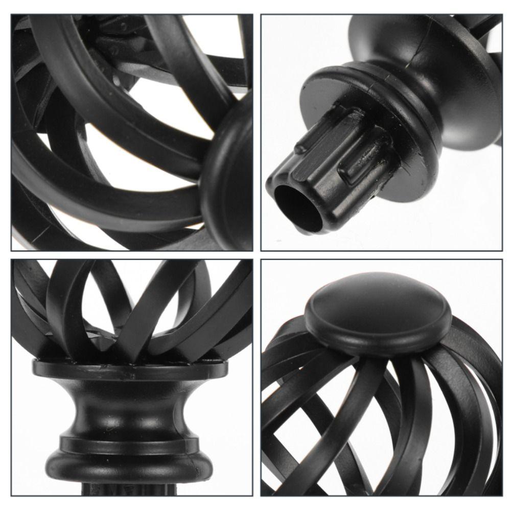 Replacement Curtain Rod Finials Spiral Birdcage Window Head Rods Not Deform Plastic Spiral Ball Drape Accessories Curtain Decor