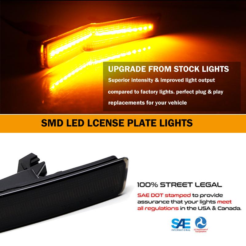 4pcs Car Lamp For 2015-2022 Dodge Challenger SRT Hellcat Widebody  Front & Rear Side Marker Lamps ,Turn Signal Parking