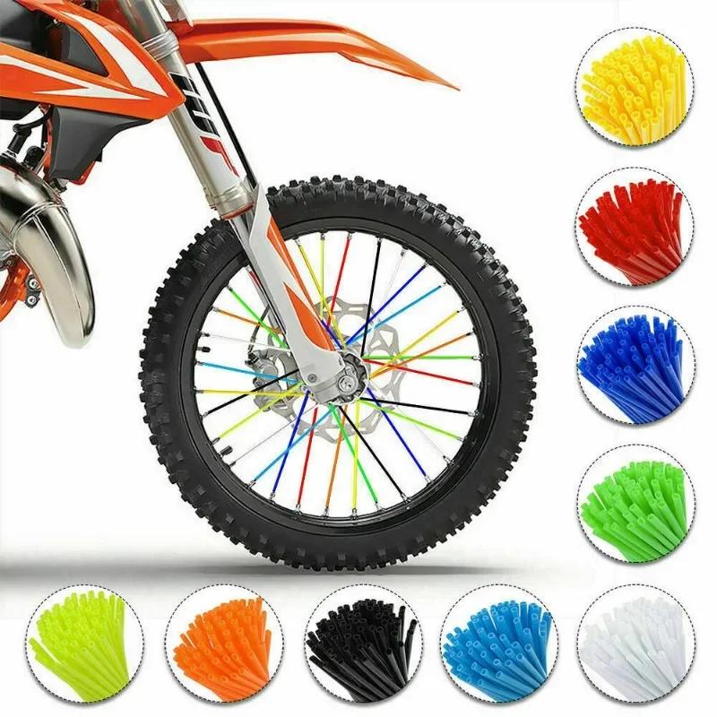 Universal Motocross Spoke Wraps 72PCS Multicolor Scratch-proof Dirt Bike Wheel Rim Spoke Covers for Riding Decoration