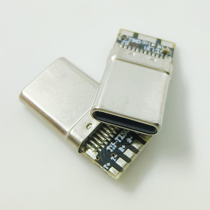 USB Type-C 3.0 Male Connector with 9 Solder Pads, 56K Resistor, CC Fast Charging Pins, for Hard Drive Enclosure