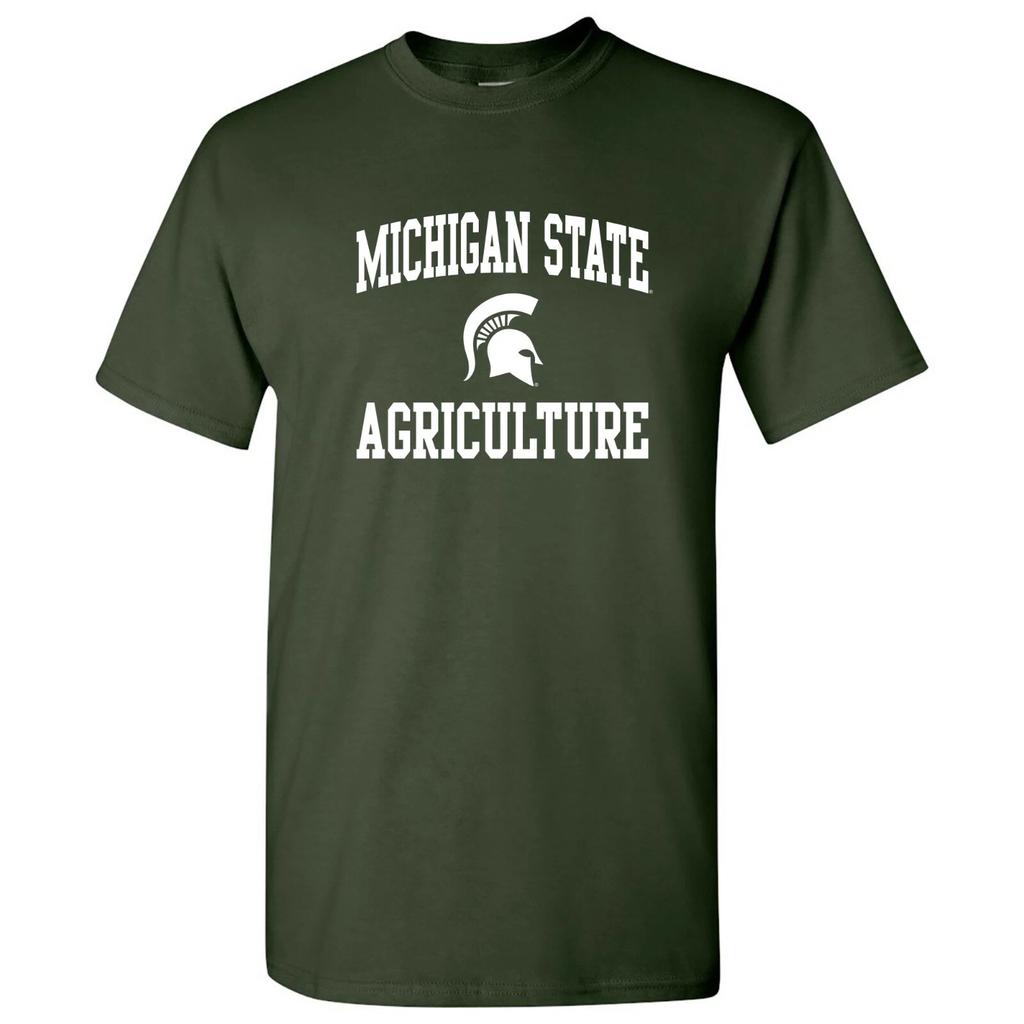 Michigan State Spartans Arch Logo Agriculture - University T Shirt - Forest