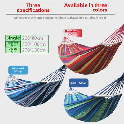 Canvas Anti-Rollover Hammock Chair—Outdoor Single/Double Hanging Chair for Adults