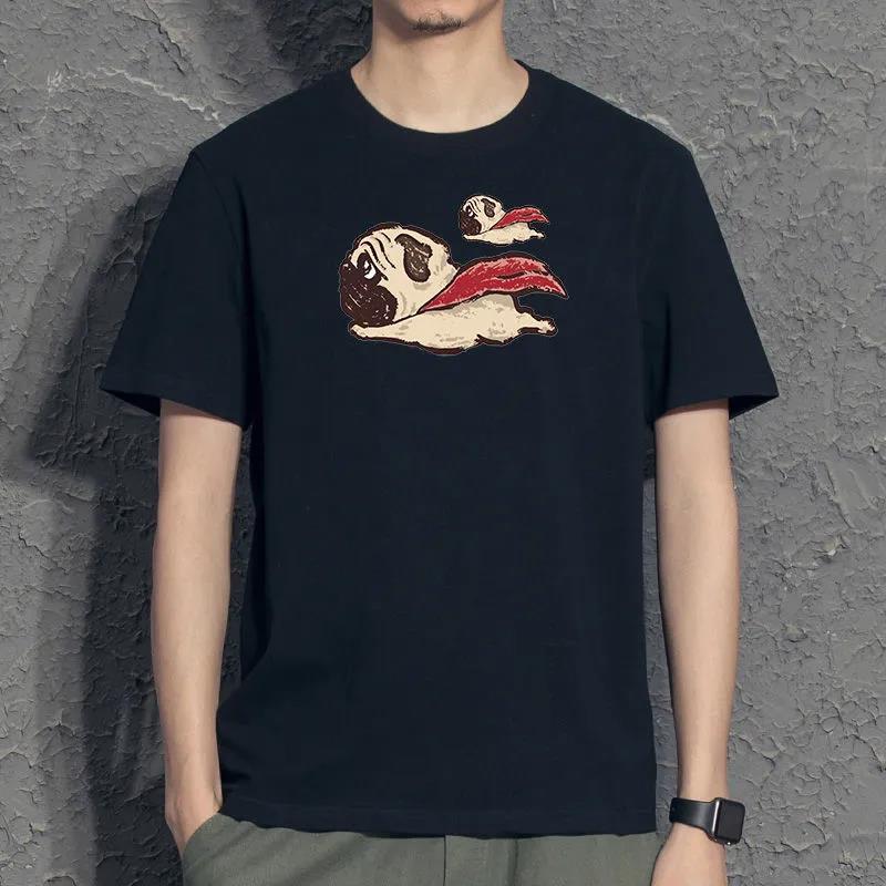 

Футболки с принтом супер собаки, повседневный пуловер с круглым вырезом и коротким рукавом, корейская модная рубашка с героями мультфильмов, молодежные белые футболки, мужская одежда, летняя одежда M