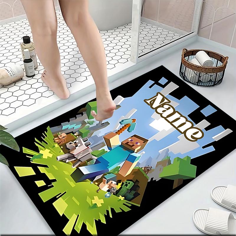 Custom Name Minecraft Adventure Quest Carpet Rug Customizable Soft Washable Anti-Slip Home Living Room Sofa Mats Personalized Rug. 0909408
