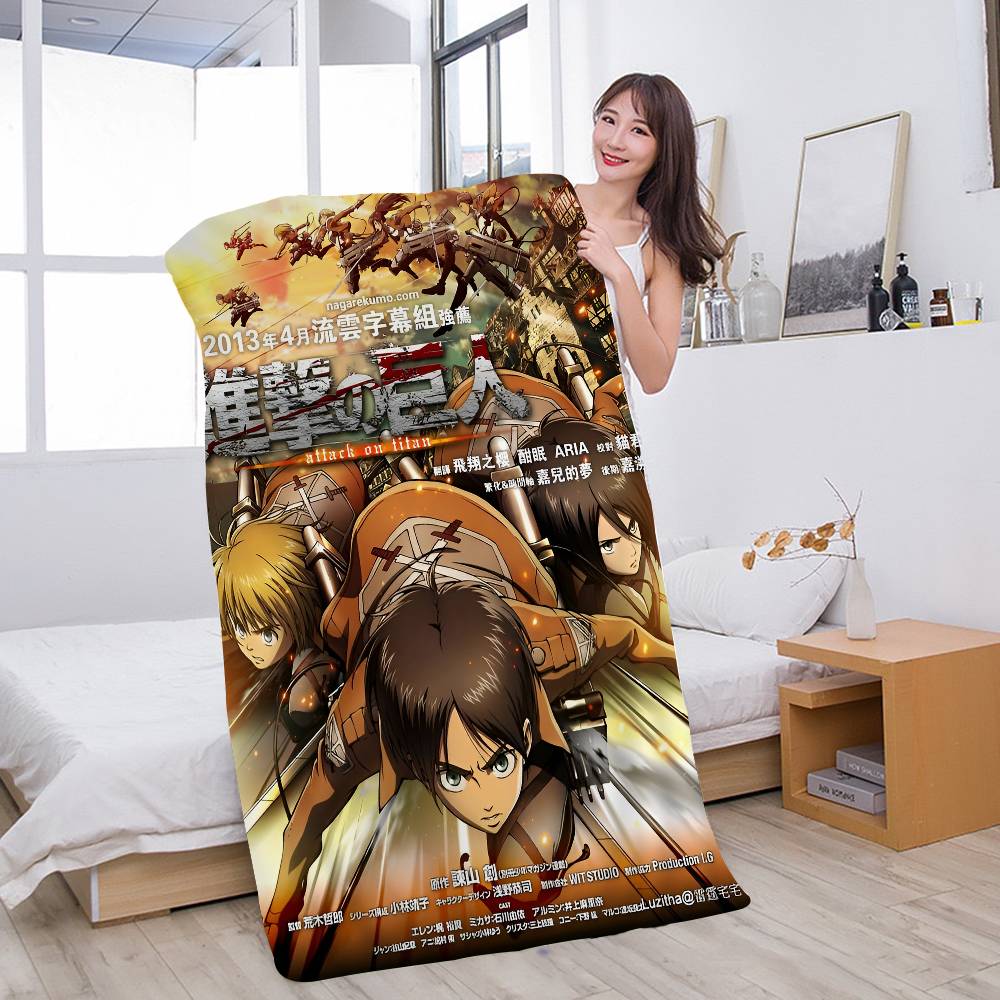 A-Attack On T-Titan Microfiber Printed Beach Towel Mountain Climbing Yoga Beach Swimming Running Absorbent Soft Towel