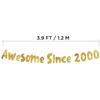 Awesome Since 2000 Gold Glitter Banner - 26th Birthday and Anniversary Party Decorations