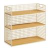 Multifunctional Rustic Wooden Desk Storage Shelf for Bedroom