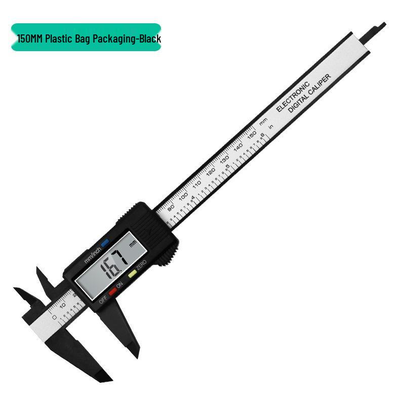 

Цифровой штангенциркуль 0-150 мм Черный/Серебристый Пластиковый для измерения внутреннего/внешнего диаметра