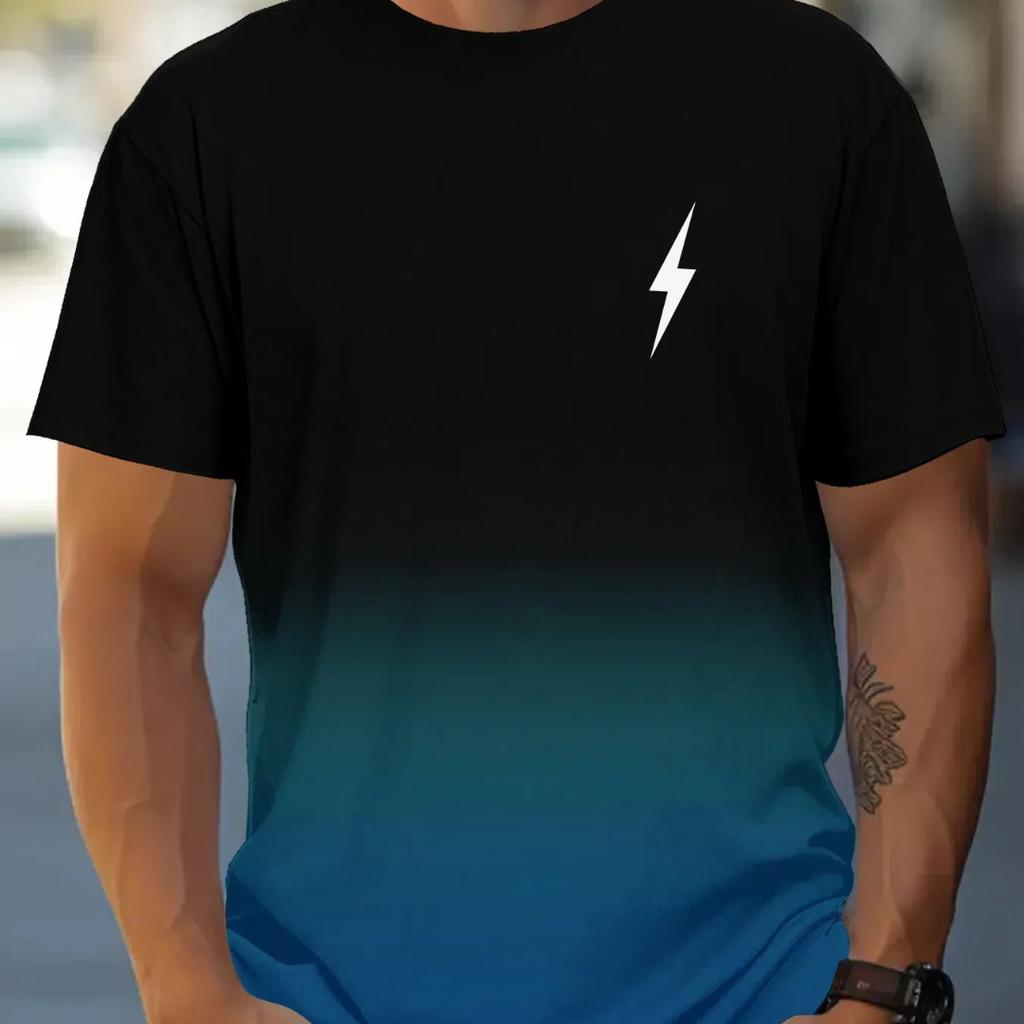 Sommermode Bestseller Neues Harajuku Farbverlauf Lässiges Kurzarm-T-Shirt Herren Lässiges Rundhals-T-Shirt Top