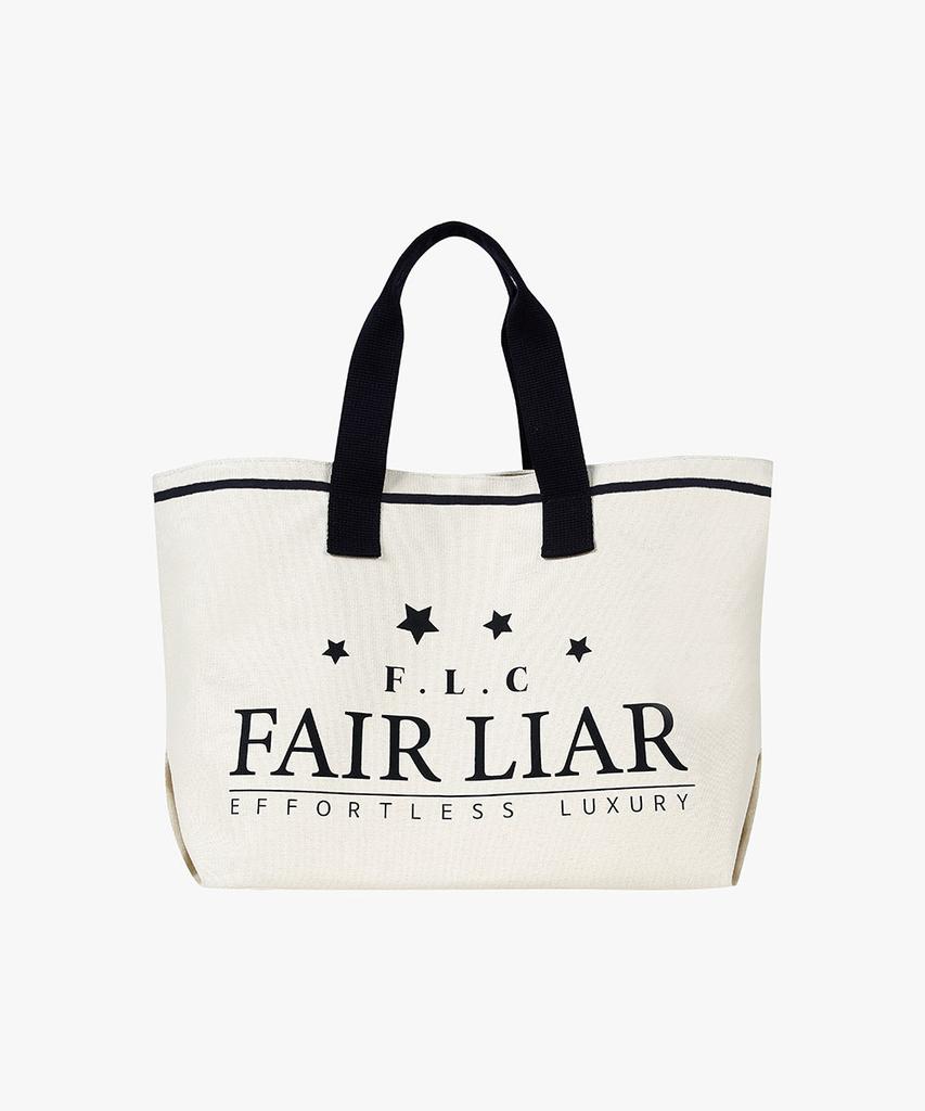 Fairliar Club Star Canvas Tote Bag_Ivory