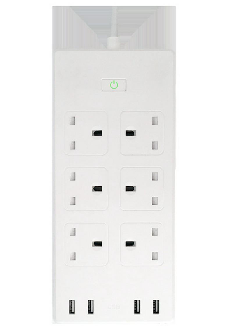

UK Smart WiFi Socket: Fast Charging Power Strip with USB & Alexa Support, Compatible with UK & Hong Kong Standards