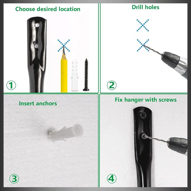 Bicycle & Tool Storage Rack - Garage Hooks for Bikes & Garden Tools