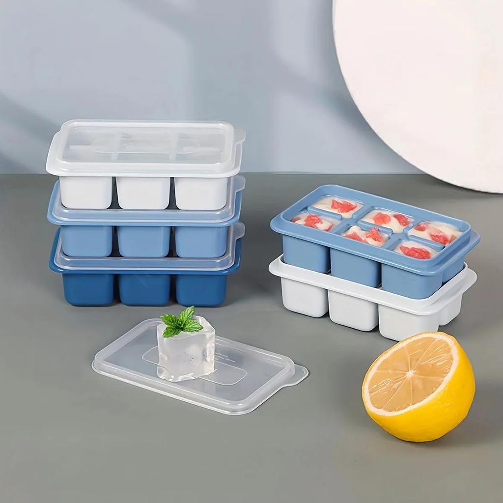 1pc-Ice Making Mold Household Silicone Ice Lattice with Lid Refrigerator Ice Making Box