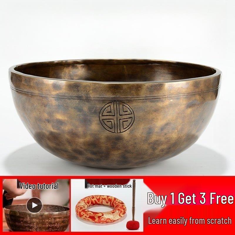 Full Moon Handmade Nepal Singing Bowl - Thickened Copper for Meditation and Yoga