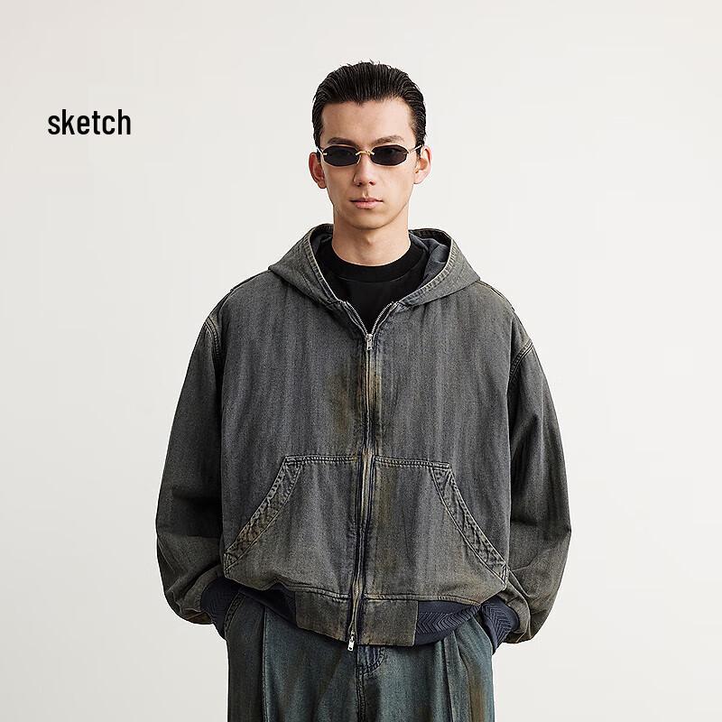 

Sketch Men s Hooded Short Denim Jacket M