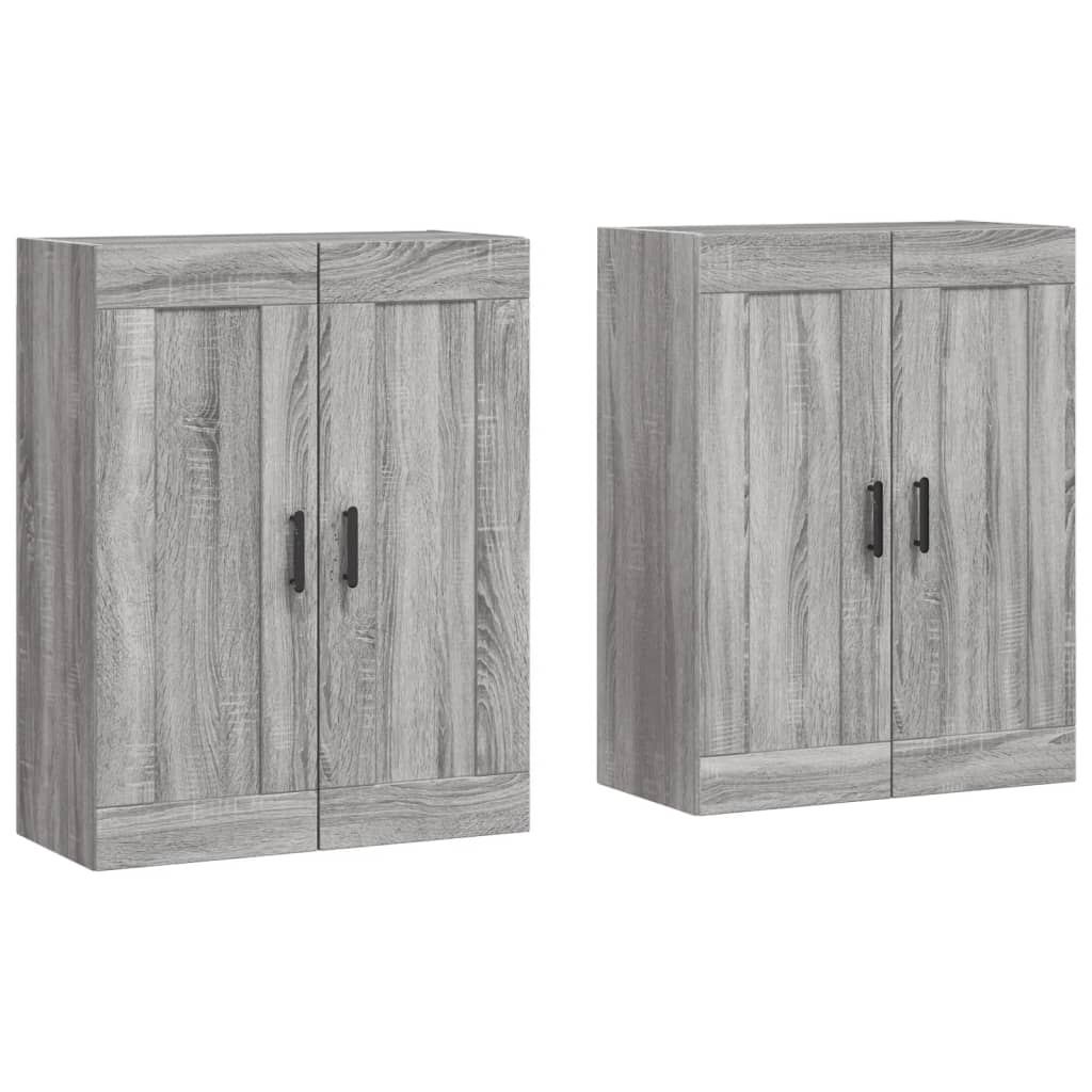 Wall Cabinets 2 pcs Grey Sonoma Particleboard