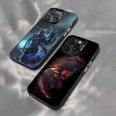 D-Dota 2 Fajne Etui na Telefon do Gry Dla iPhone 17,16,15,14,13,12,11,Pro,XS,Max,Plus,Mini,SE4,E Czarne Matowe Odporne na Wstrząsy Pokrowiec