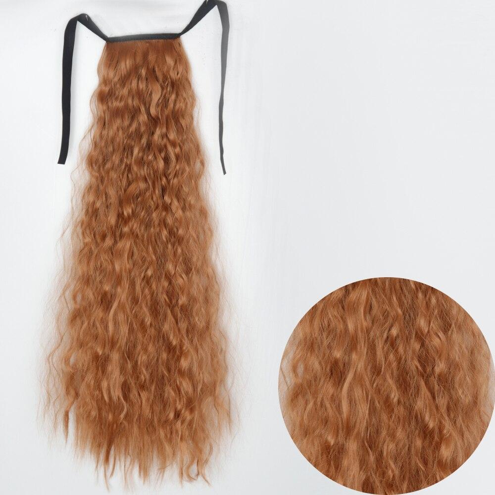 Women Long Wavy Hairpiece Synthetic Fiber Natural Wavy Cosplay Daily Wear Long Curly Wrap Around Ponytail Extension