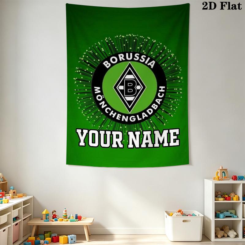 Custom Name Vfl Gladbach Wall Tapestry Aesthetic Wall Hanging Printed Fabric Blanket Decorative Tapestries for Bedroom Living Room Home Decor