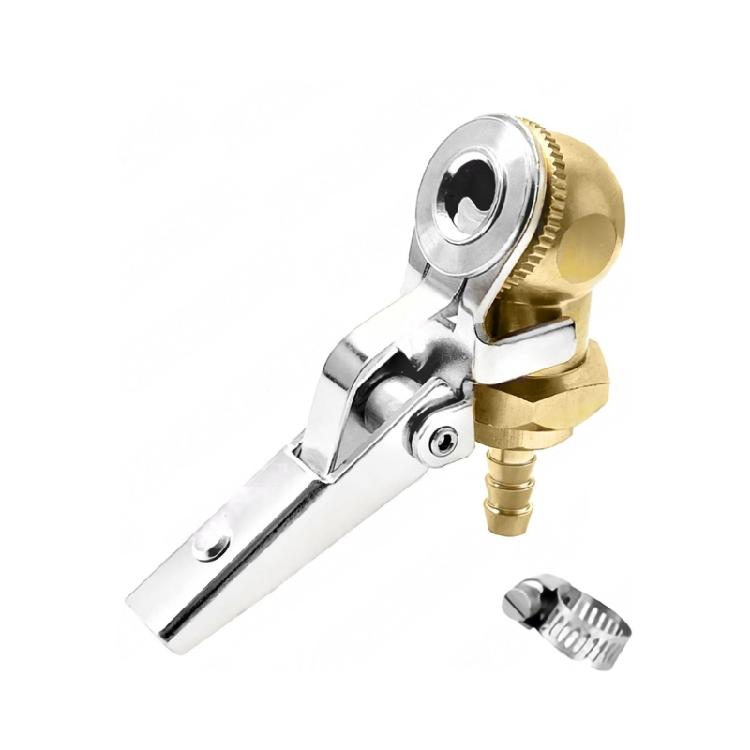 Copper Air Chuck for Tire Inflation Featuring Steel Lock Clamp Universal for Most Inflators Quick Install