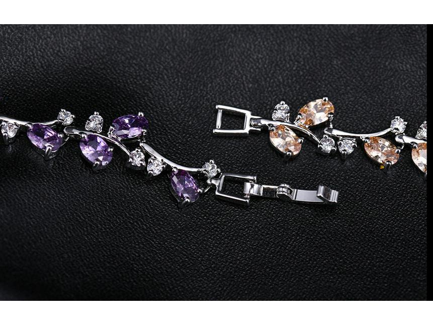Korean Fashion 18K White Gold Plated Zircon Bracelet for Women