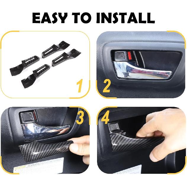 Car Inner Door Handles Cover Trim Compatible with Toyota Tacoma 2016-2022, Auto Inner Door Handles Cover Interior Door Handles Protector Trim