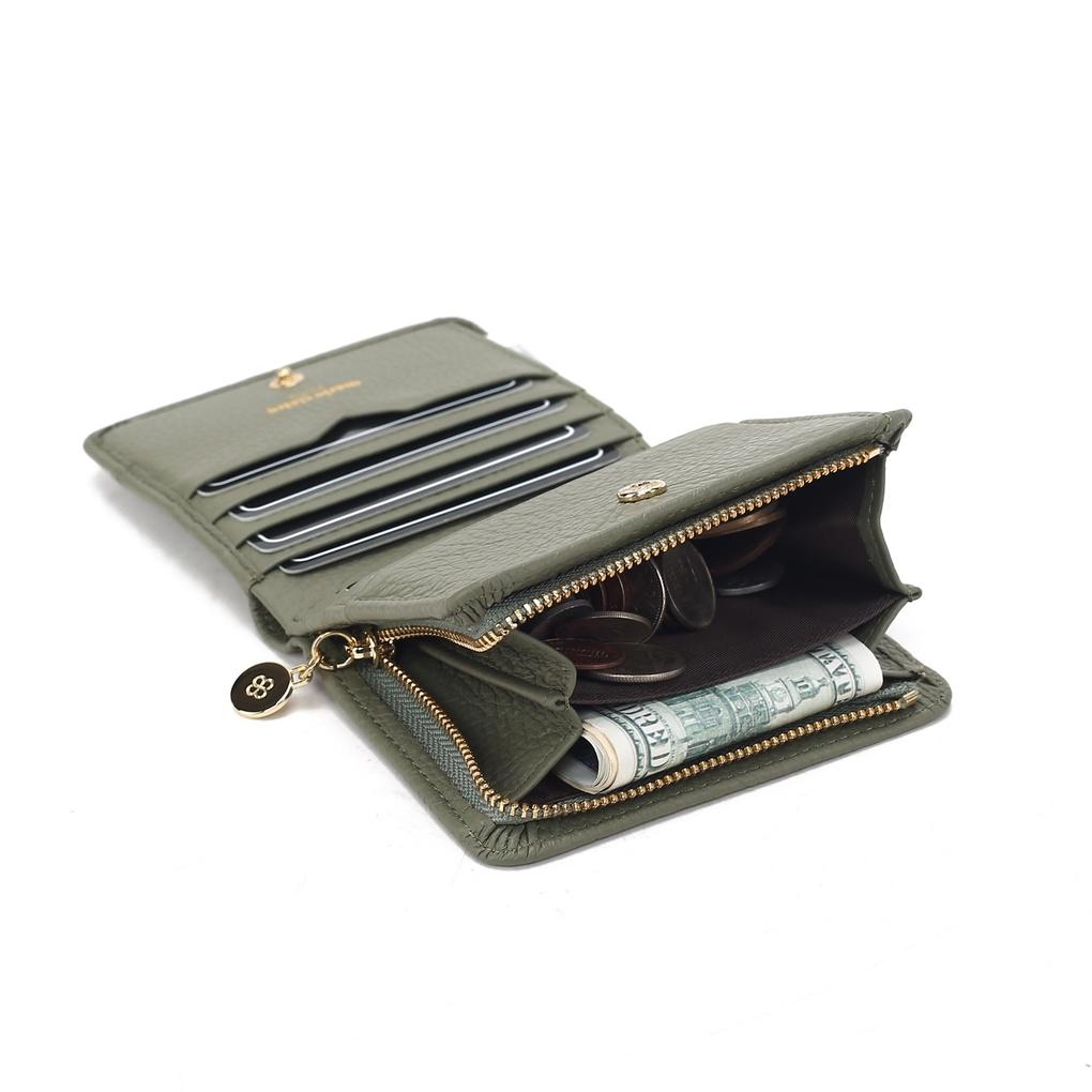 Mari eclaire 11 10 100% natural cowhide leather half wallet