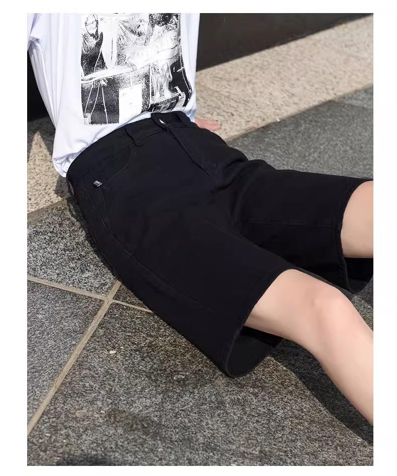 Women's High-Waisted Denim Shorts: Summer Solid Color, Trendy Design, Plus Size, Loose Fit, Straight Leg