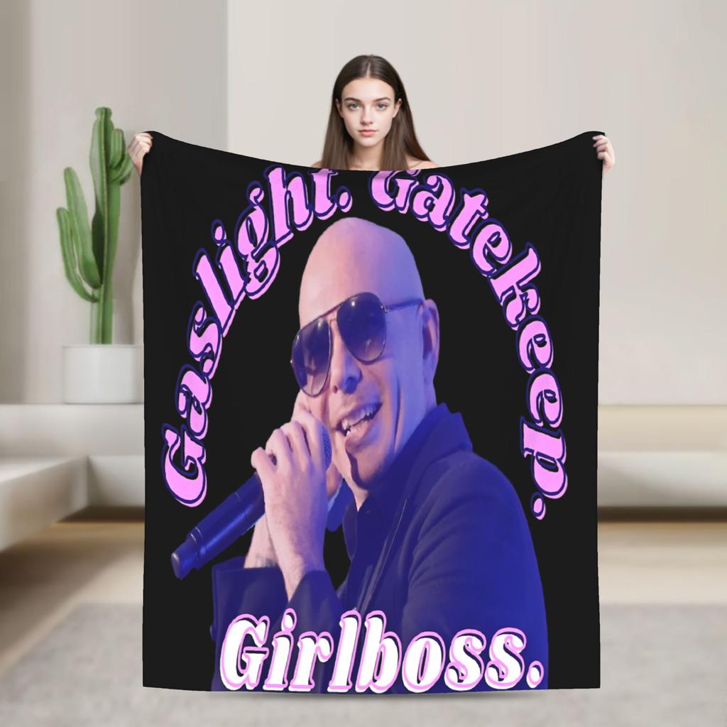 Pitbull Mr. Weltweit Flanelldecke Winter Mr Worldwide Weiche Überwurfdecke Mädchen Jungen Outdoor Neuheit Bettdecke Sofa Bettbezug