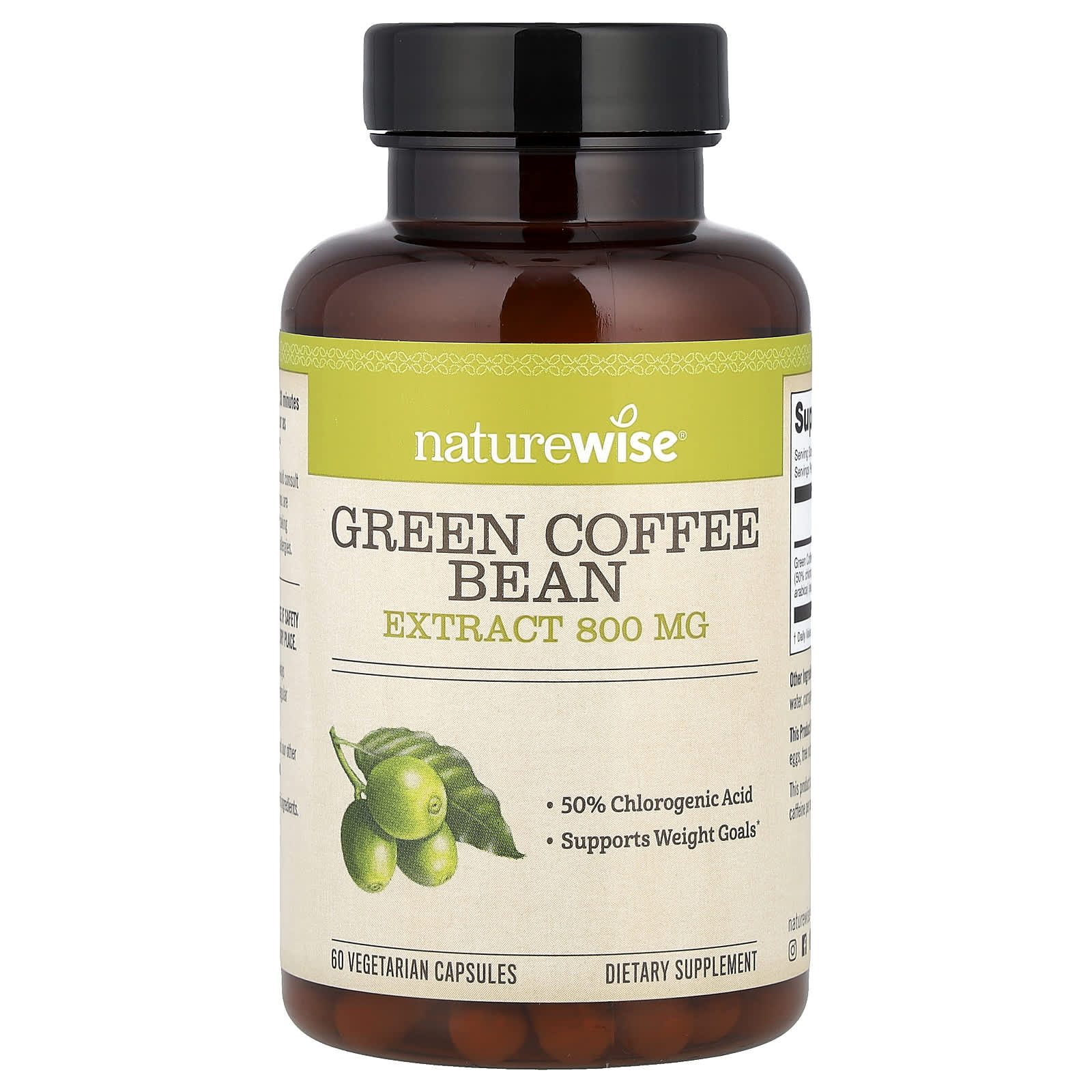 

Green Coffee Bean Extract, 800Mg, 60 Veggie Capsules