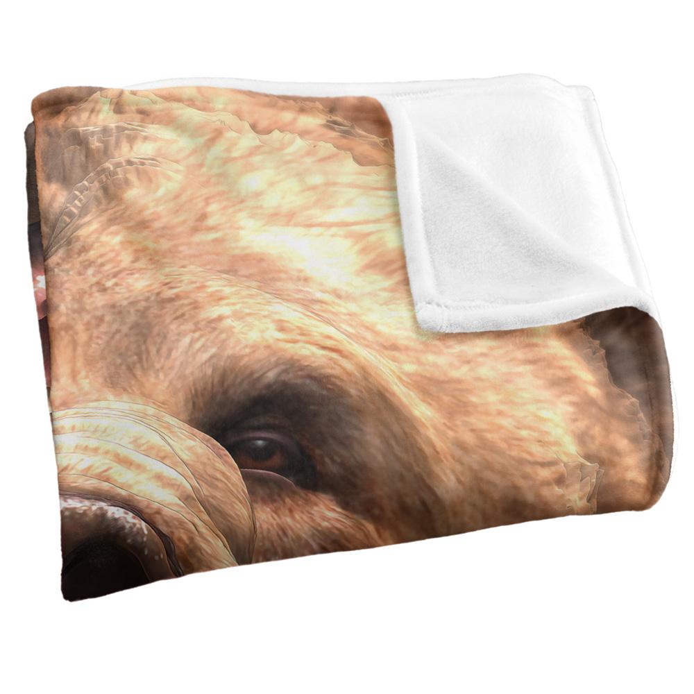 Royce McClure Grizzly Bear Head Silky Supersoft Blanket