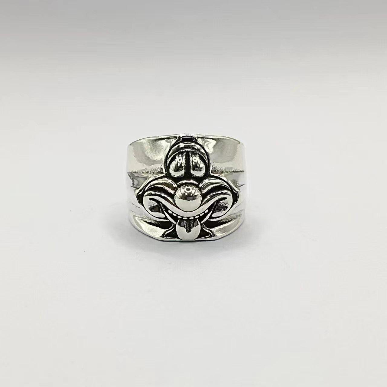 Yin Taifei Retro Thai Silver Clown Tongue Ring: Unisex, Adjustable, High-End Feel Open Adjustable