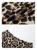 2026 New Arrival Leopard Print One-Shoulder Long-Sleeve Women's Top - Trendy European & American Early Autumn Fashion