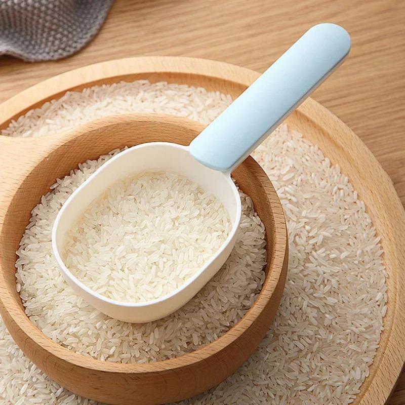1Pcs Measuring Spoon with Bag Clip Sealing Long Handle Cute Scoop Rice Digging Flour Digging Rice Baking Pet Feeding Dog Cat Food