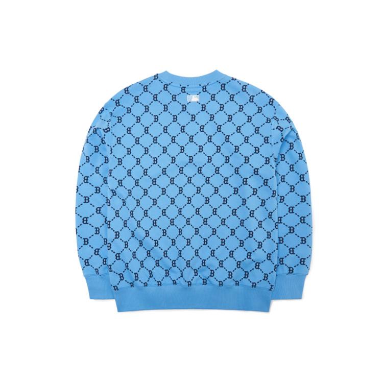 New MLB Base Logo Sweatshirts Unisex Blue 3AMTM0421-43BLS