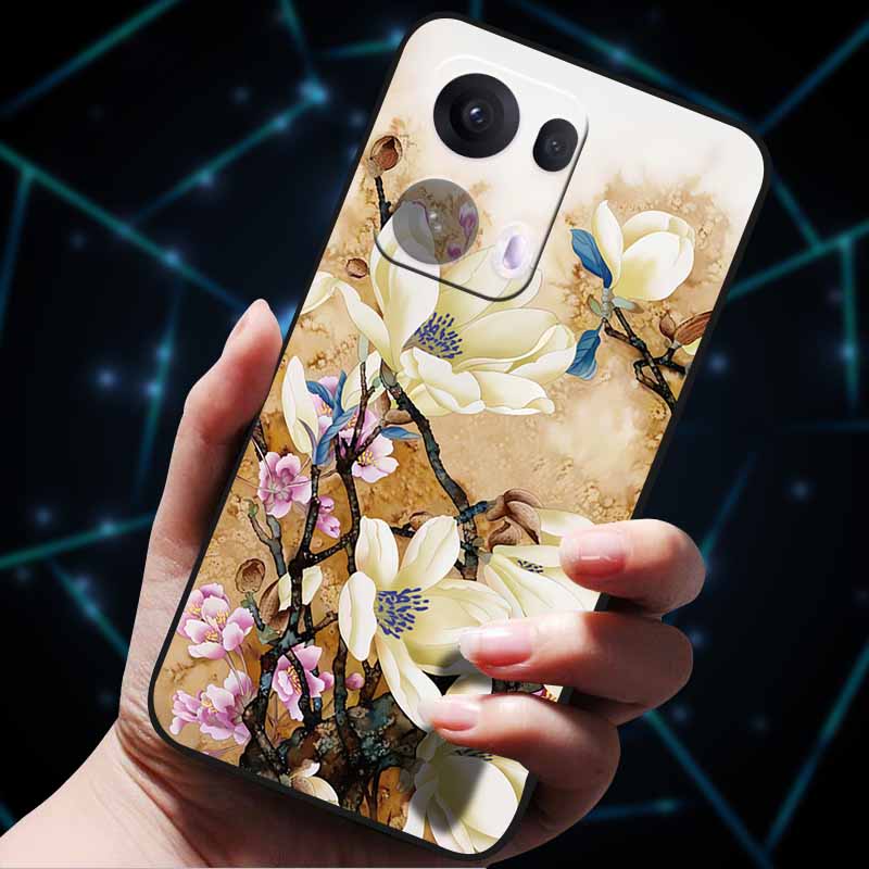 3D Flowers Emboss Fundas For OPPO Reno 13 Reno13 Pro 13F 5G Case Soft Silicone Phone Case for OPPO Reno13 Pro Back Cover Coque