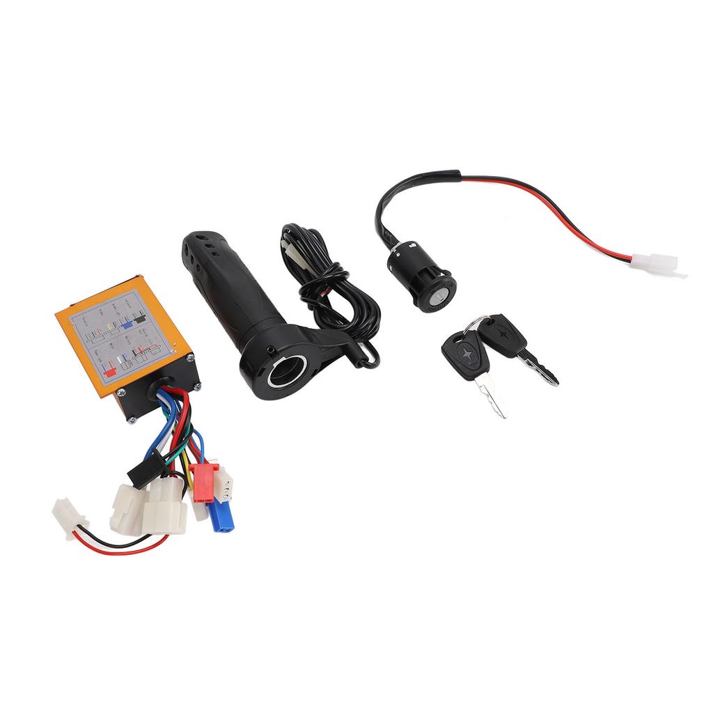 24V 250W Brushed Controller Ignition Switch Lock Throttle Grip Set for Electric Bike Tricycle Motorcycle