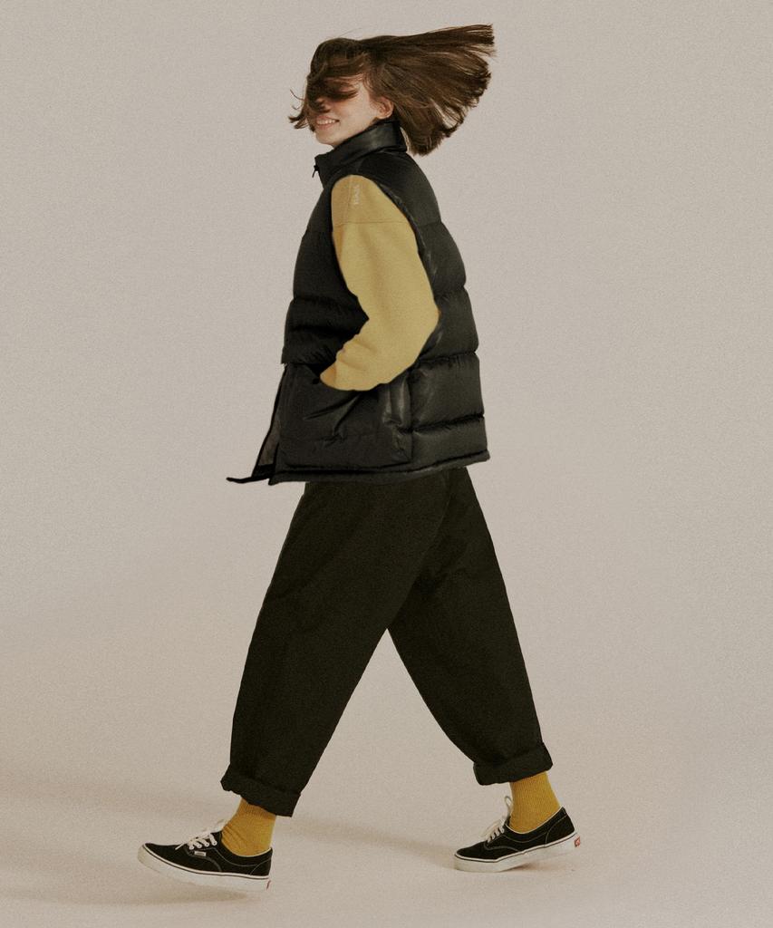 MIDNIGHT12AM Wide Tapered Pants - Black