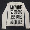 Long sleeved shirt with letter print on both sides in Europe and America
