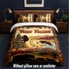Teddy Bear Theme Custom Text Or Name 3Pcs Bedding Set,1 Flat Sheet & 2 Pillowcases Personalized Home Bedding