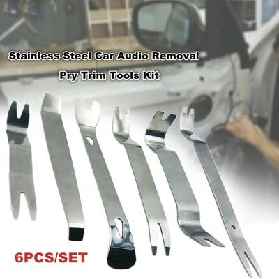Car Inner Removal Tool 6pcs Kit Auto Car Radio Door Clip Panel Audio Removal Installer Pry Tool with Canvas Bag