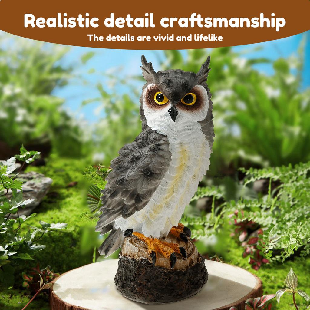 Outdoor Garden Owl Statue Resin Simulation Decoration Lifelike Anti-bird Decoy Birddriver Bird Repeller Yard Statues Sculptures