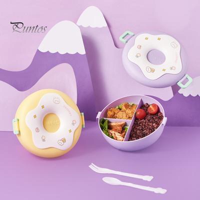 Simpatico cartone animato ciambella da 1000 ml, contenitore per Bento per microonde, con scomparti. Fornitura per studenti