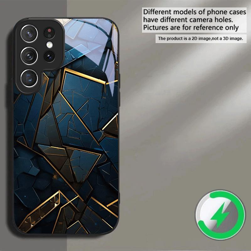 

Геометрические камни Для Samsung S26 25 S8 S9 S10 S20 Ultra S21 Pro S22 Plus S23 FE S24 Ultra S25 Edge Для Magsafe Стеклянный чехол для телефона Galaxy S22 5G