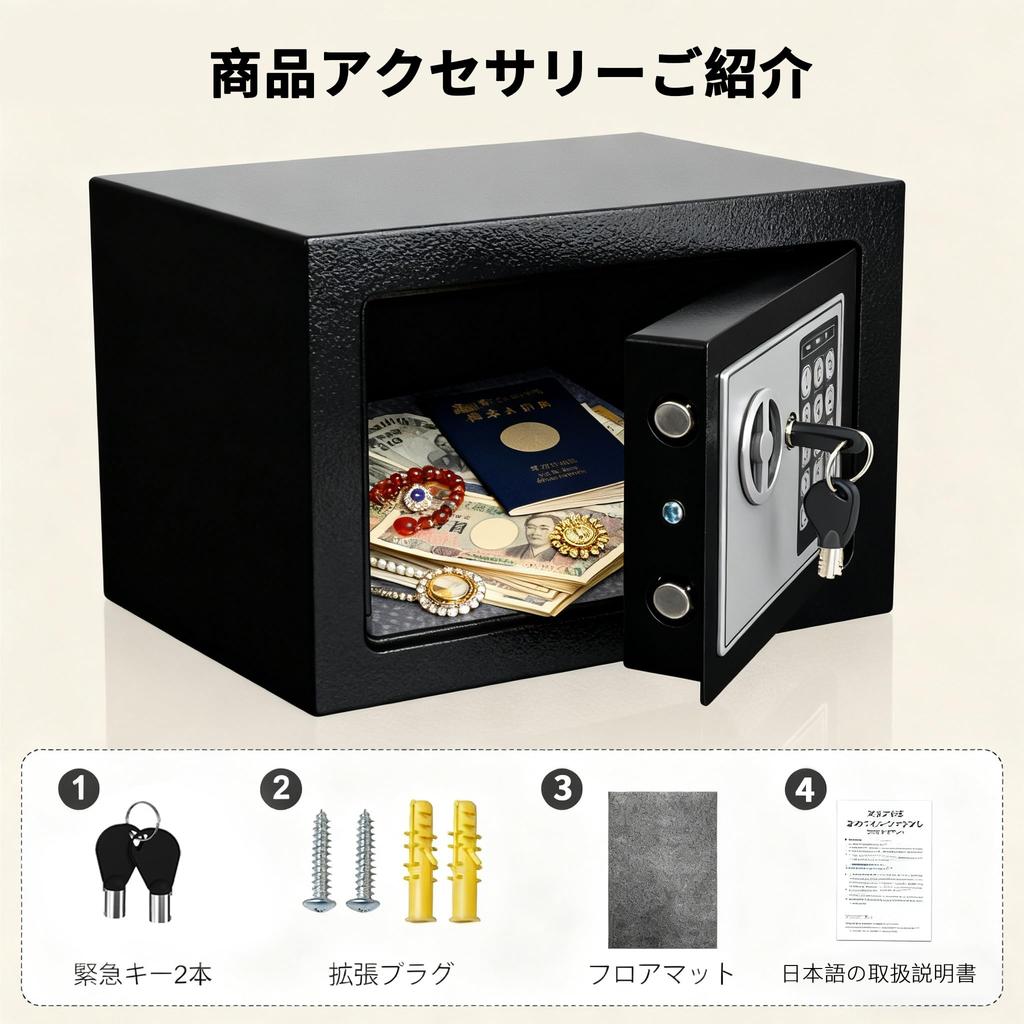 Small Home Safe, Ideal for Concealed Use, with Dial Lock & Key, for Secure Storage of Valuables, Wall Mountable, Anti-Theft, Suitable for Home, Office