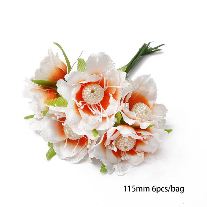 Orange Flower Double-Headed Stamen Foam Hairpin DIY Accessories