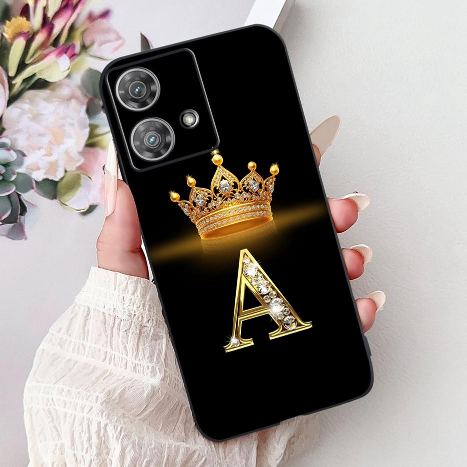 For Motorola Edge 40 Neo Case XT2307-1 Cute Crown Letters Cover Soft Silicone Phone Cases For Motorola Edge 40 Edge40 Neo Fundas