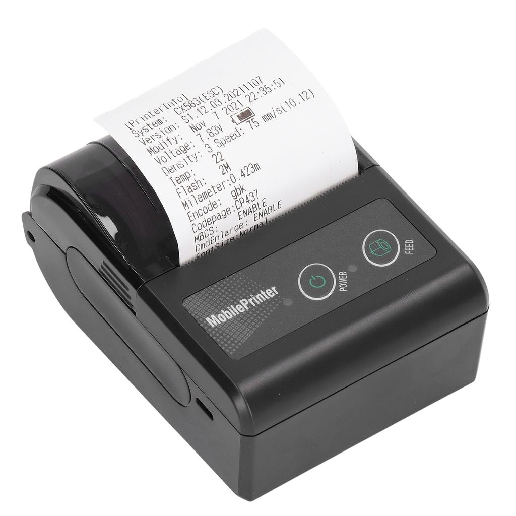 Bluetooth Receipt Printer Smartphone Control 200dpi Thermal Label Printer Receipts Printer with 1 Roll Printer Paper